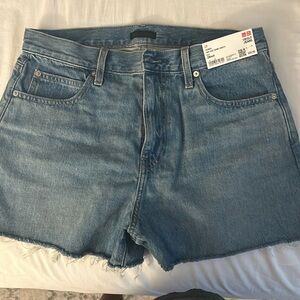 Uniqlo high rise denim shorts